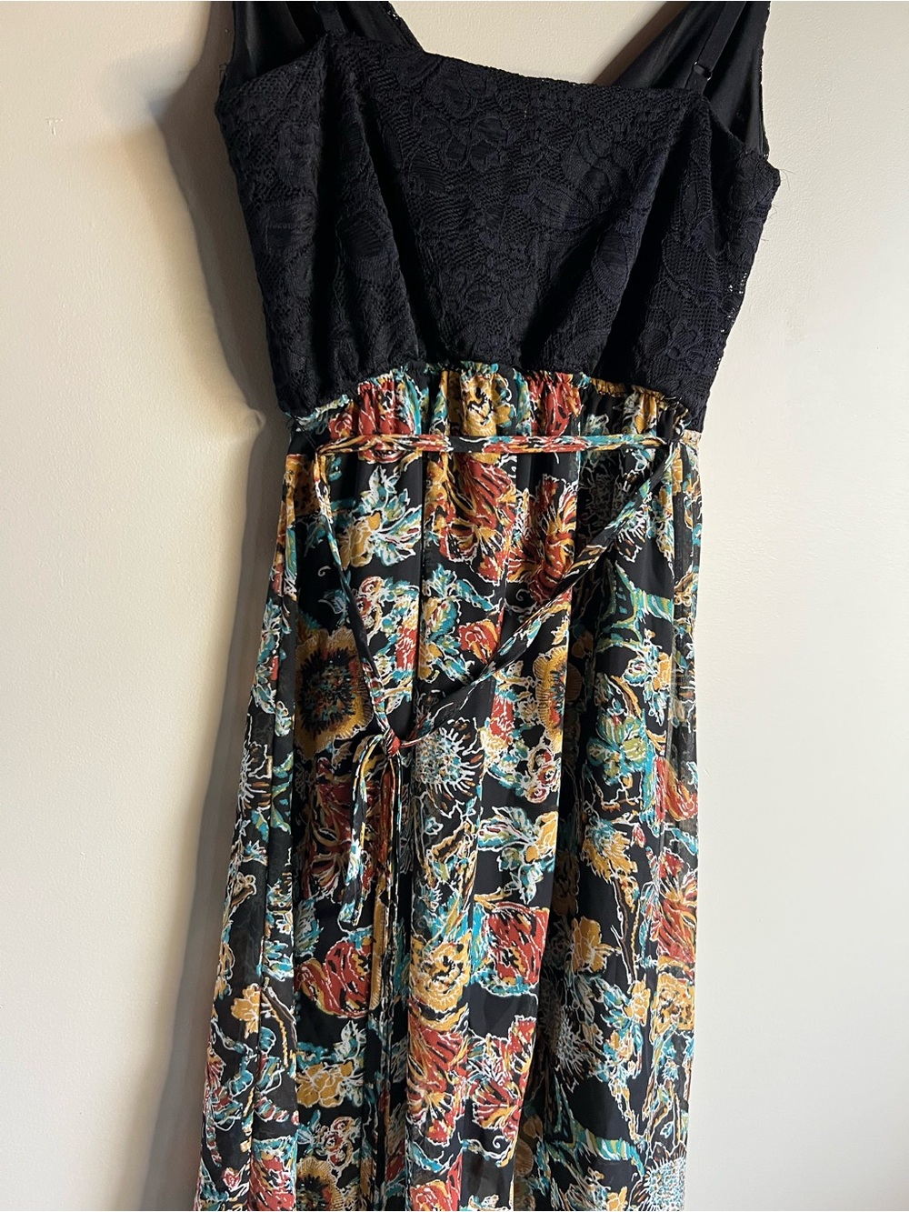 5/$20 Kismet Hi Low Floral Maxi Dress XS Black Lace Boho Festival Wedding Guest - Picture 4 of 12